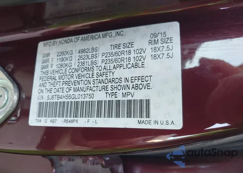 2016 Acura Rdx Technology Acurawatch Plus Packages/Technology Package из США, поврежденный, VIN 5J8TB4H56GL013750